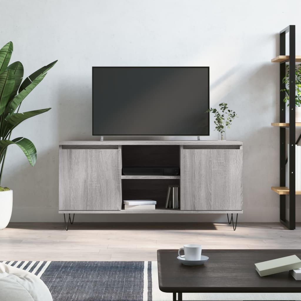 Meuble TV gris Sonoma 104x35x50 cm en bois
