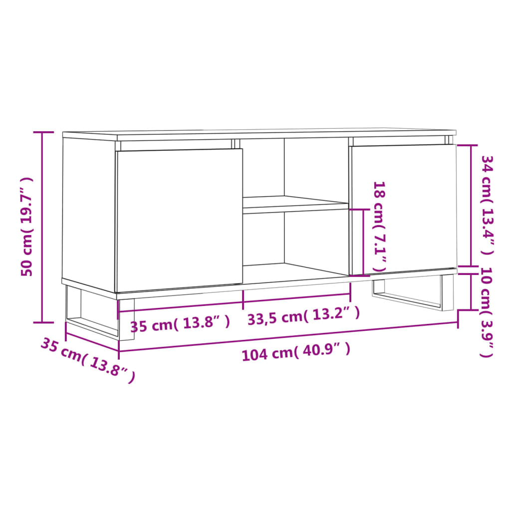 TV-Schrank Sonoma-Eiche 104x35x50 cm Holzwerkstoff