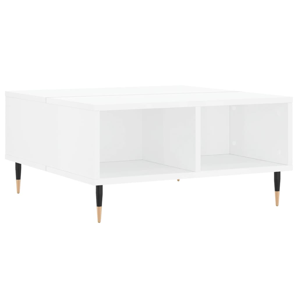 Coffee table high gloss white 60x60x30 cm wood material