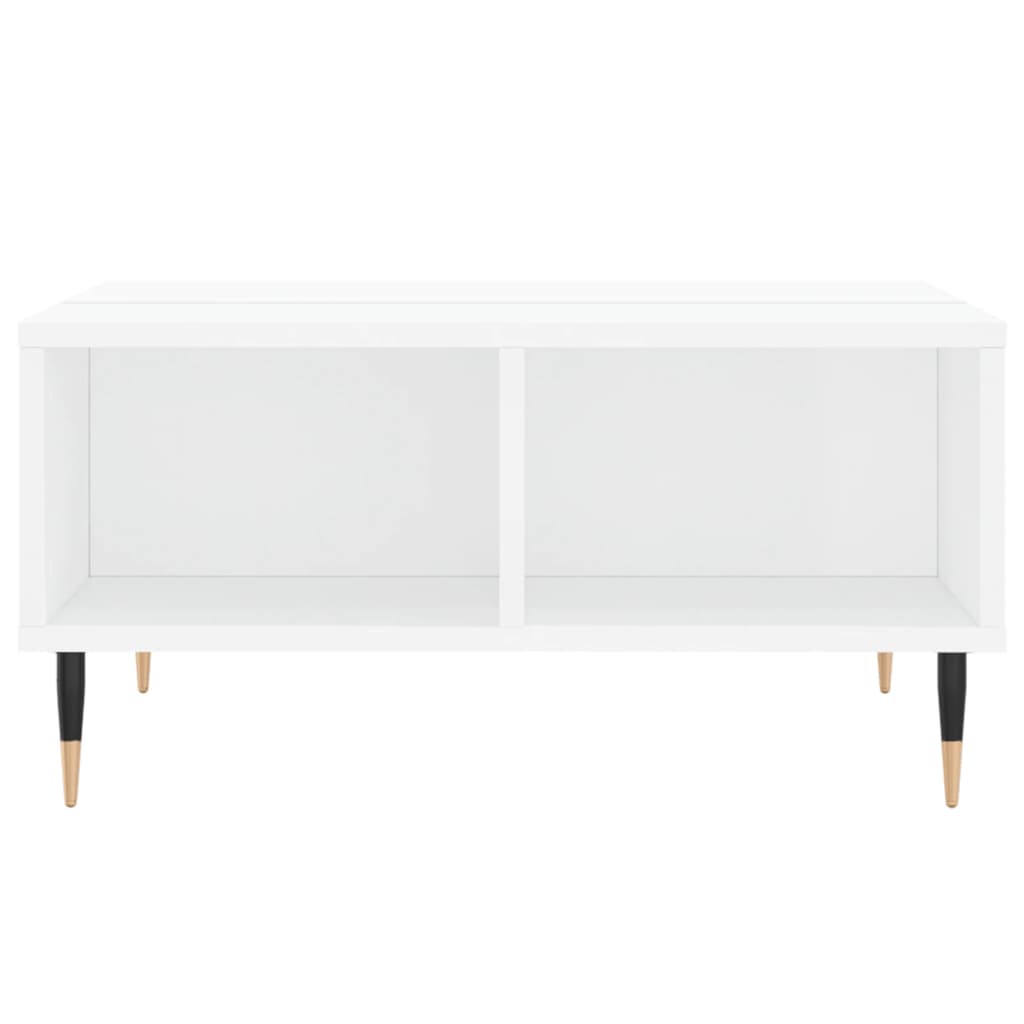 Coffee table high gloss white 60x60x30 cm wood material