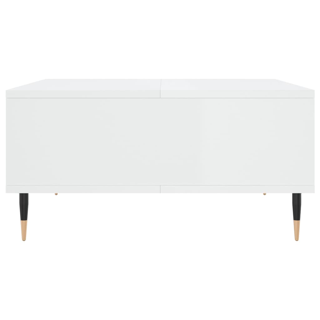 Coffee table high gloss white 60x60x30 cm wood material