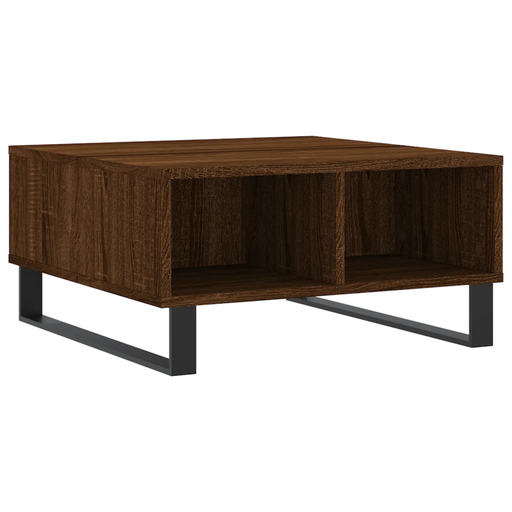 Table basse aspect chêne marron 60x60x30 cm en bois