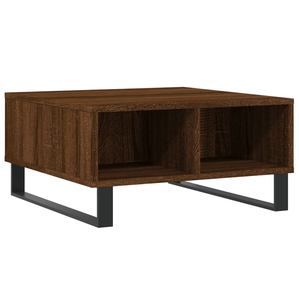 Table basse aspect chêne marron 60x60x30 cm en bois
