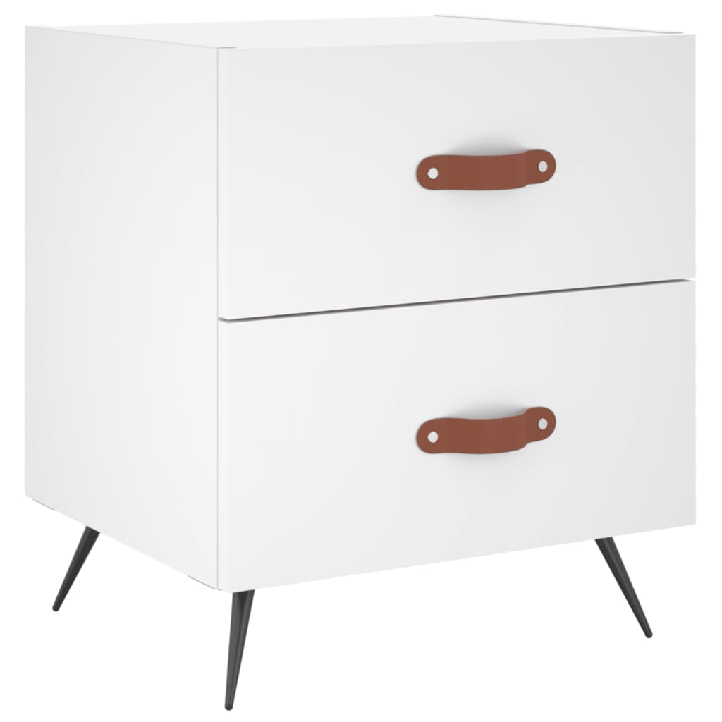 Bedside tables 2 pcs. White 40x35x47.5 cm wood material