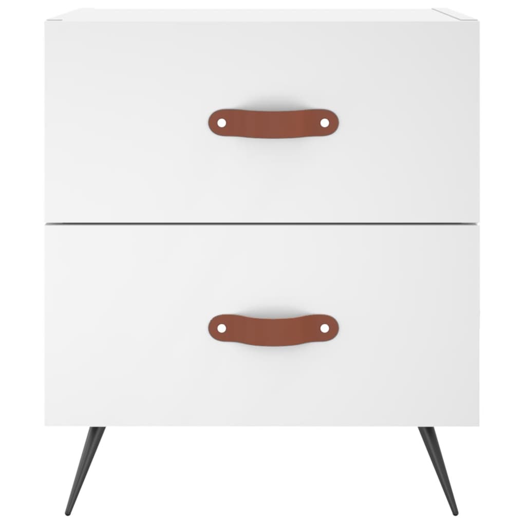Bedside tables 2 pcs. White 40x35x47.5 cm wood material