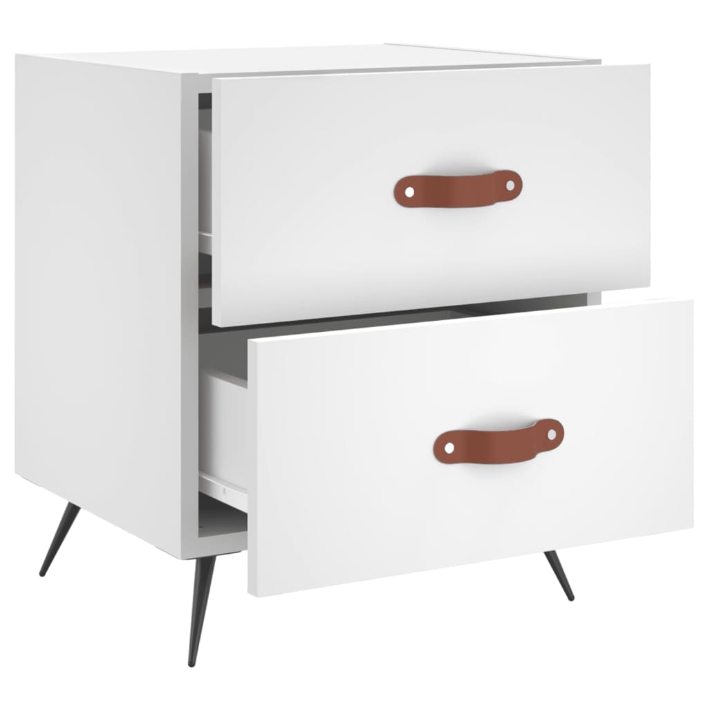 Bedside tables 2 pcs. White 40x35x47.5 cm wood material