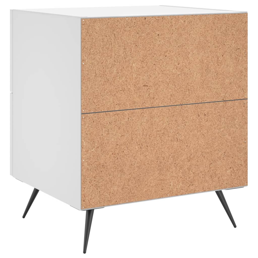 Bedside tables 2 pcs. White 40x35x47.5 cm wood material