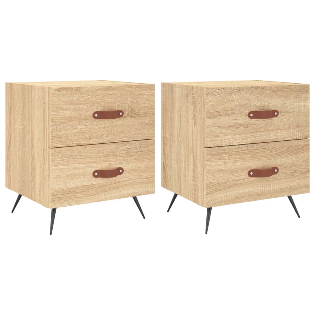 Tables de chevet 2 pcs. Chêne Sonoma 40x35x47,5 cm matériau bois