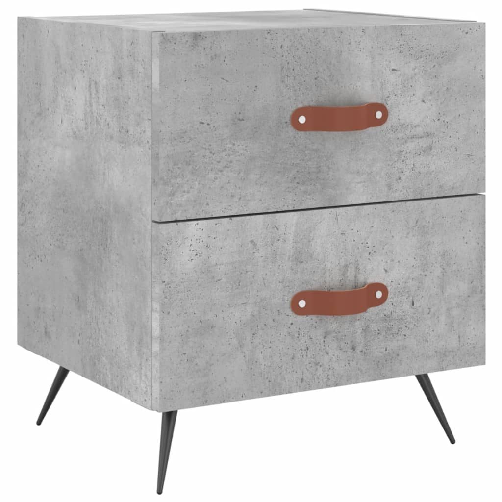 Table de chevet gris béton 40x35x47,5 cm en bois