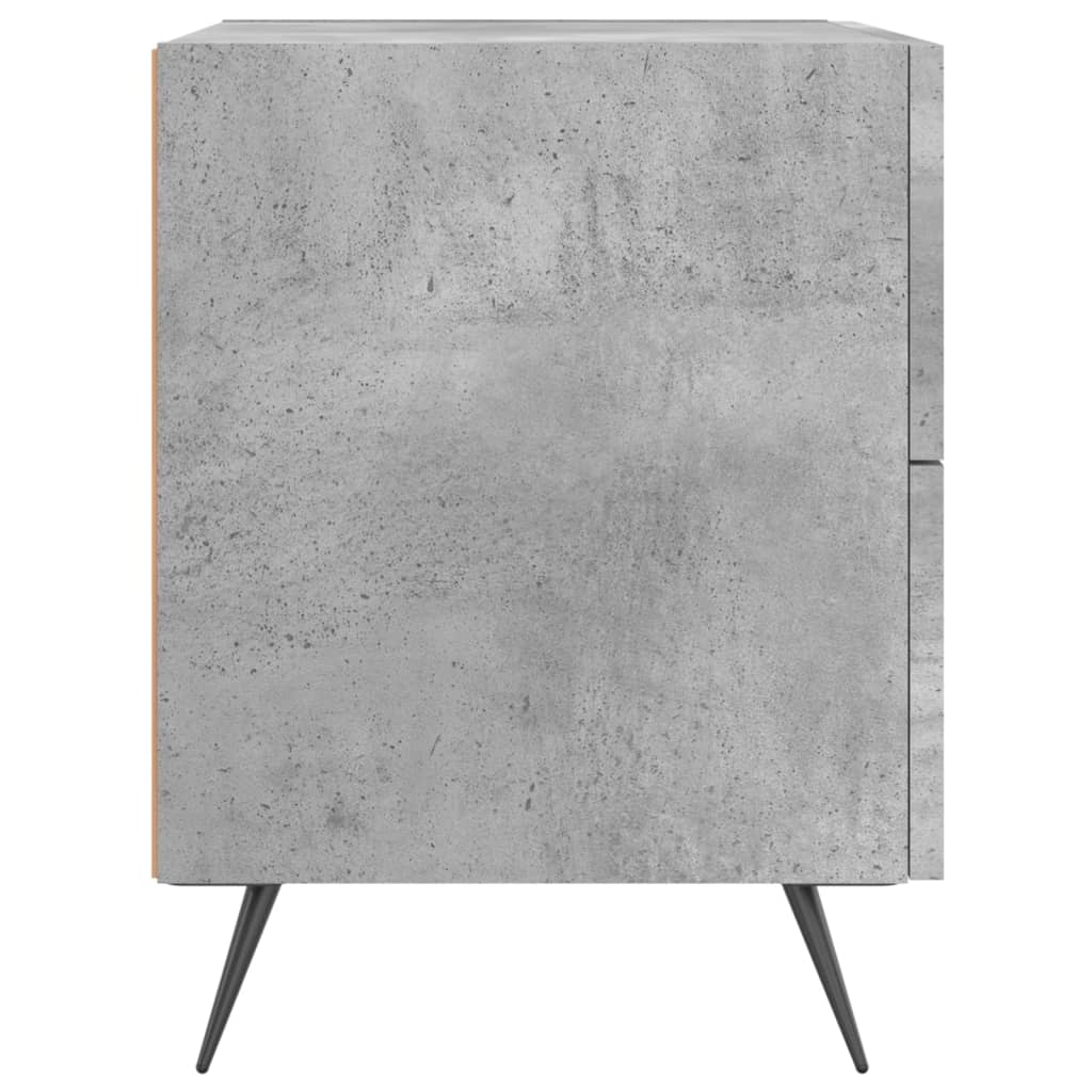 Table de chevet gris béton 40x35x47,5 cm en bois