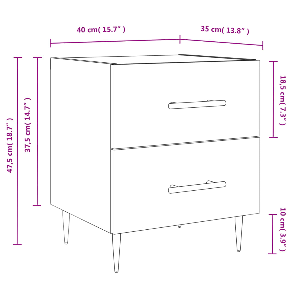 Nachttisch Sonoma-Eiche 40x35x47,5 cm Holzwerkstoff
