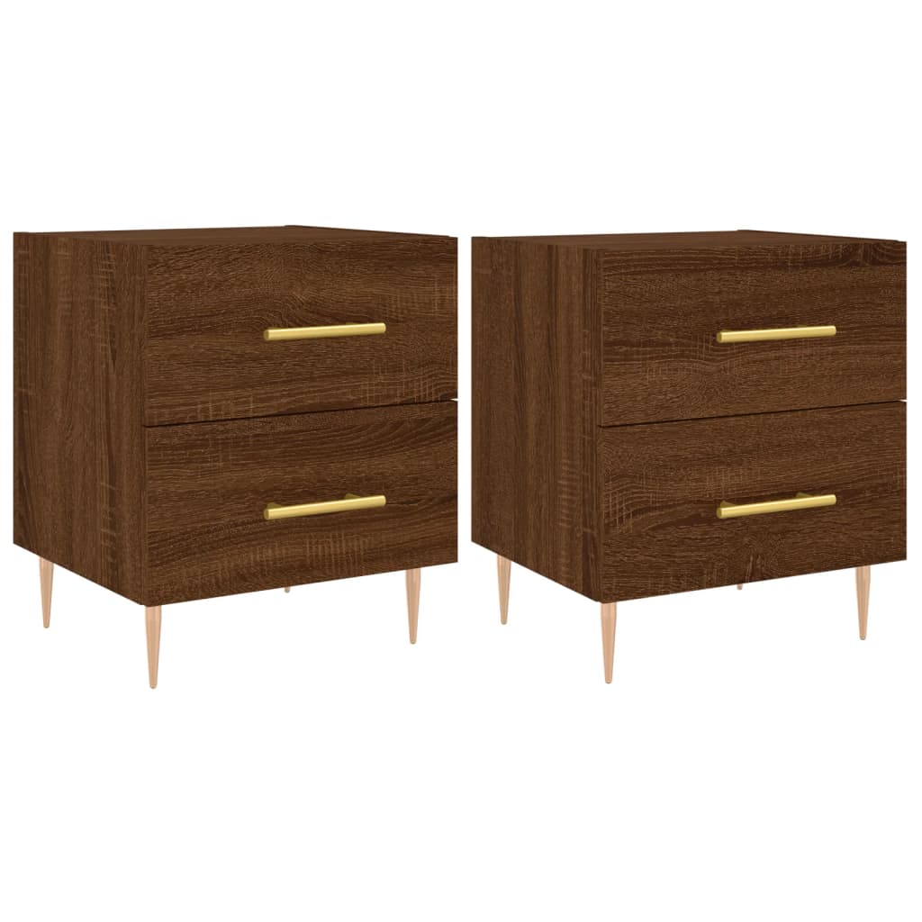 Nachttische 2Stk. Braun Eichen-Optik 40x35x47,5cm Holzwerkstoff