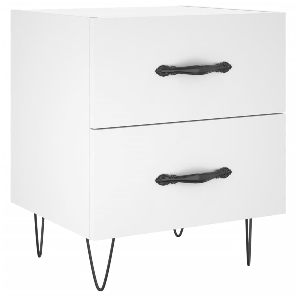 Bedside tables 2 pcs. White 40x35x47.5 cm wood material