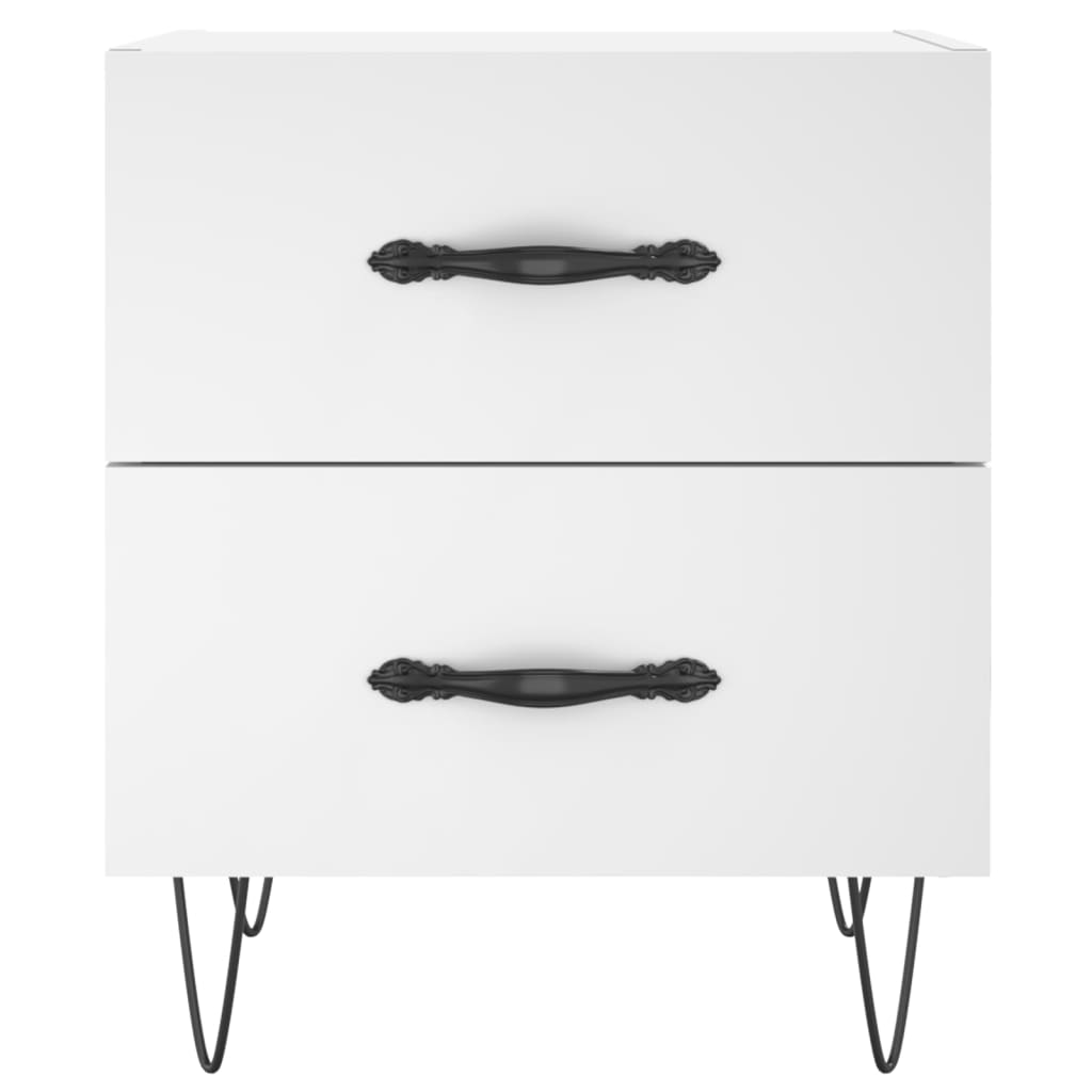 Bedside tables 2 pcs. White 40x35x47.5 cm wood material