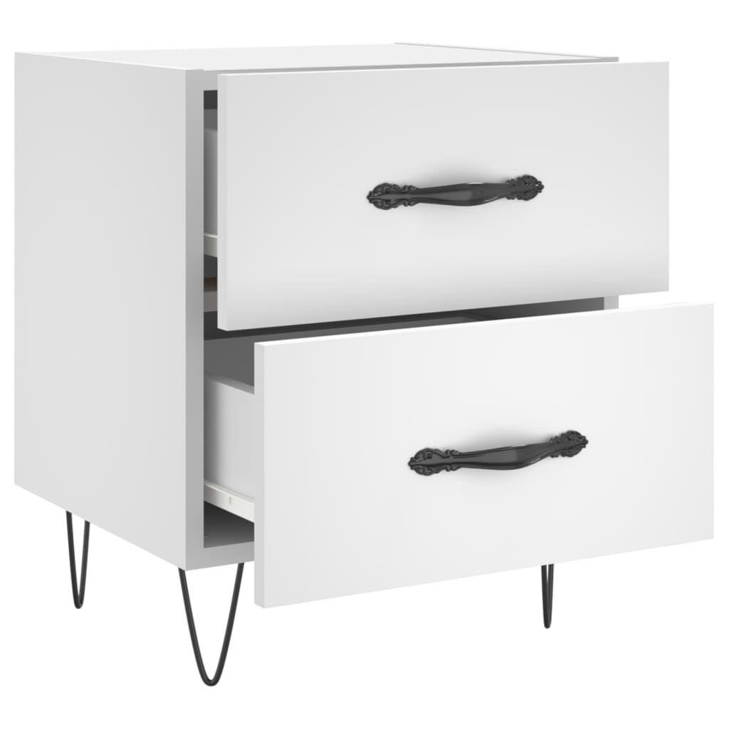 Bedside tables 2 pcs. White 40x35x47.5 cm wood material