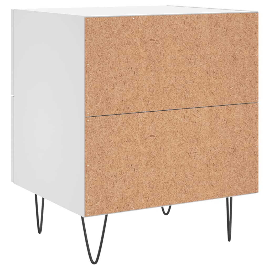 Bedside tables 2 pcs. White 40x35x47.5 cm wood material