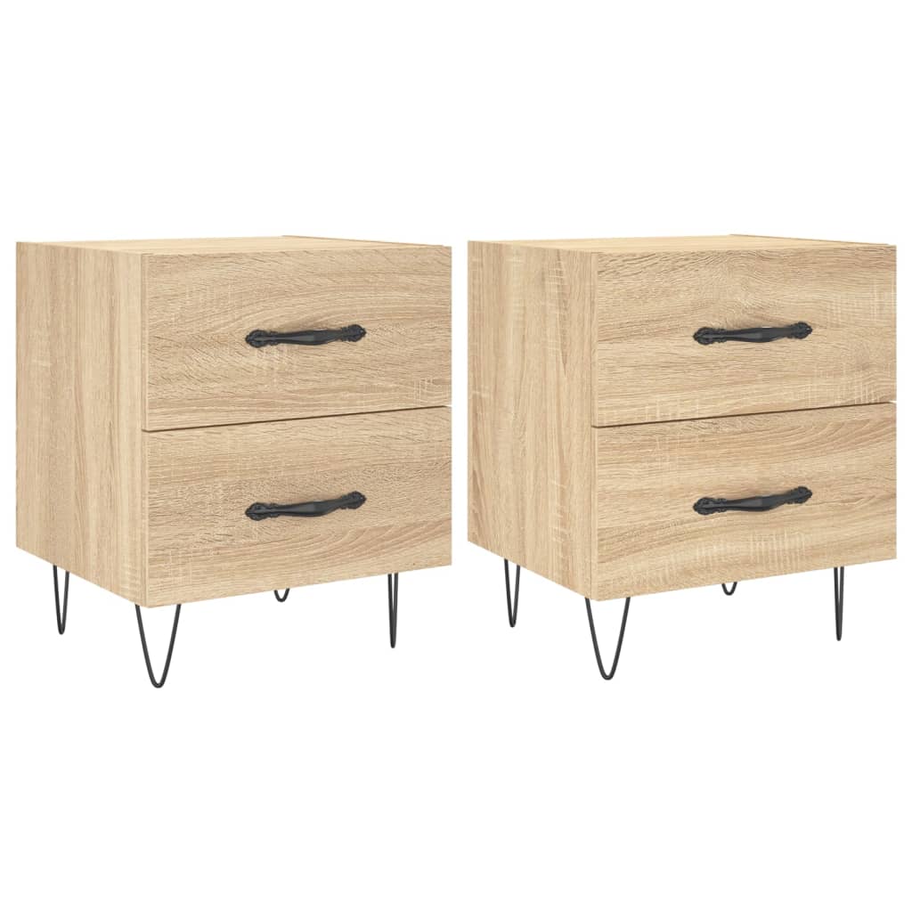 Tables de chevet 2 pcs. Chêne Sonoma 40x35x47,5 cm matériau bois