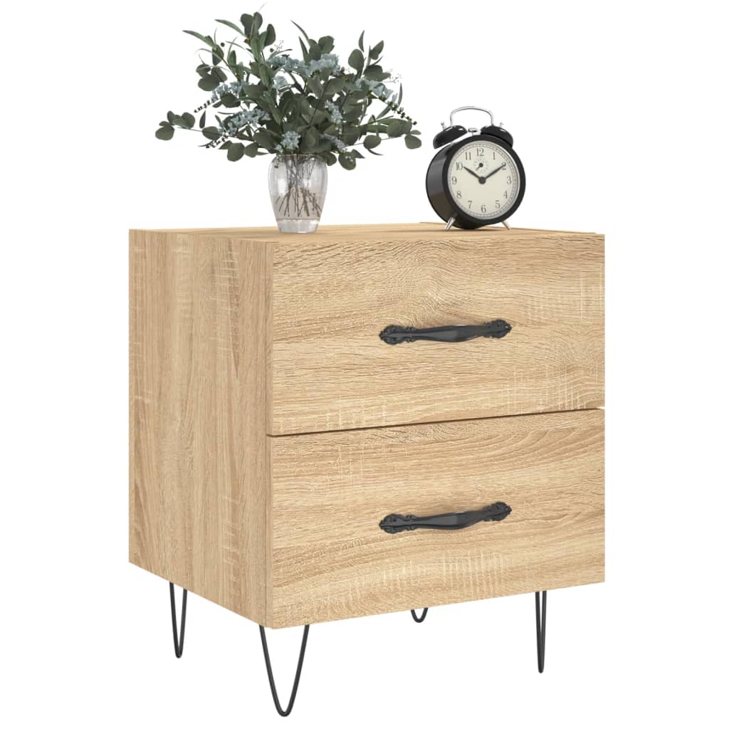 Tables de chevet 2 pcs. Chêne Sonoma 40x35x47,5 cm matériau bois