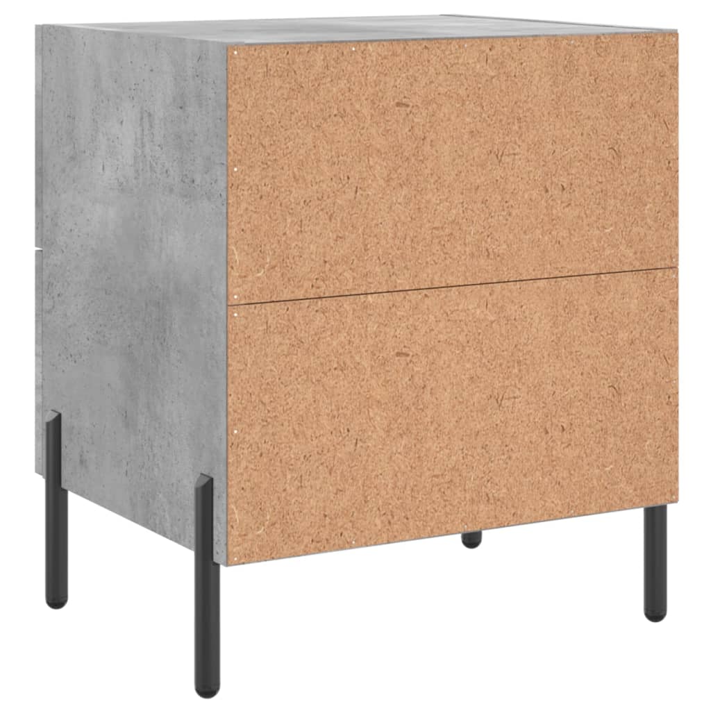 Bedside tables 2 pcs. Concrete grey 40x35x47.5 cm wood material