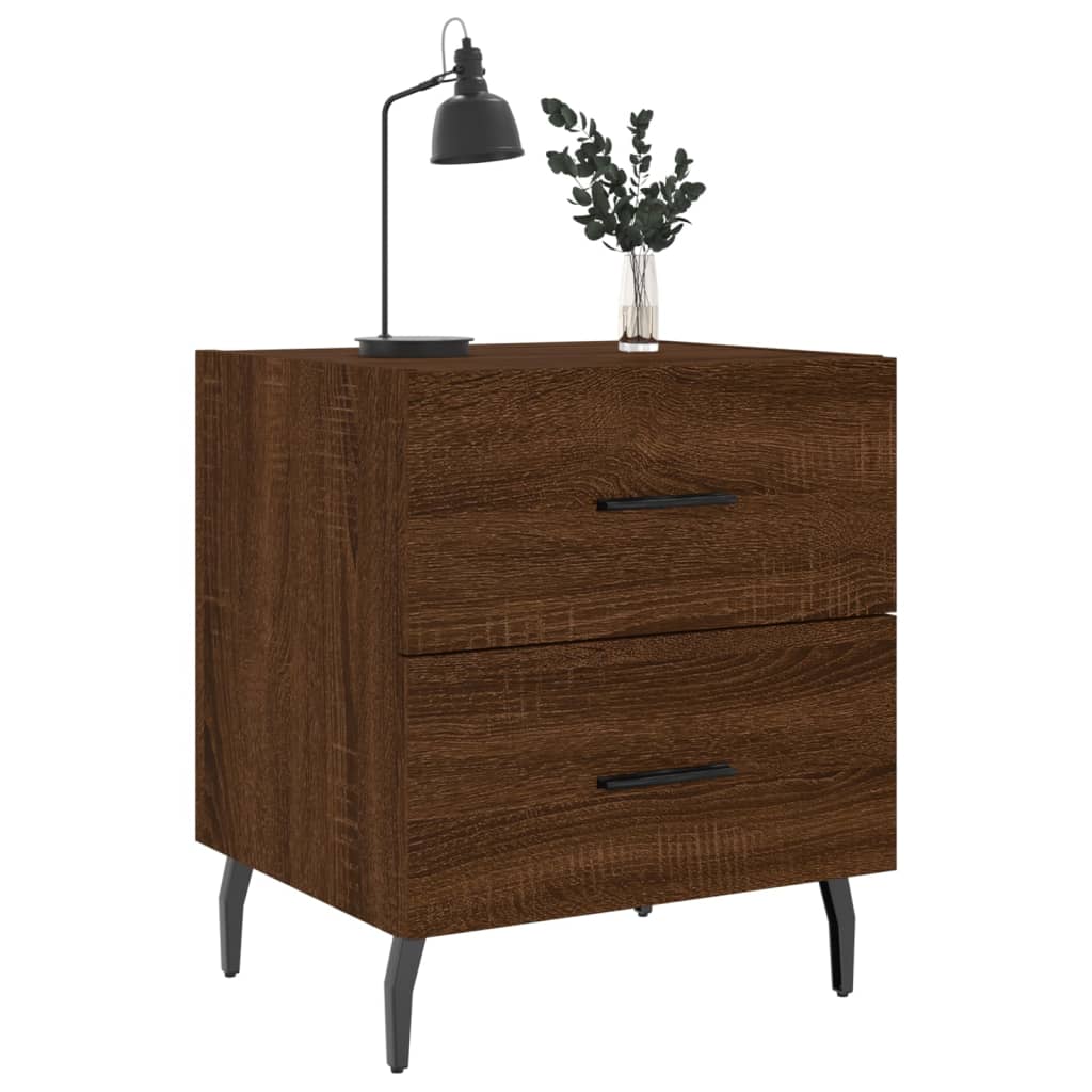 Tables de chevet 2pcs. Aspect chêne brun 40x35x47,5cm matériau bois