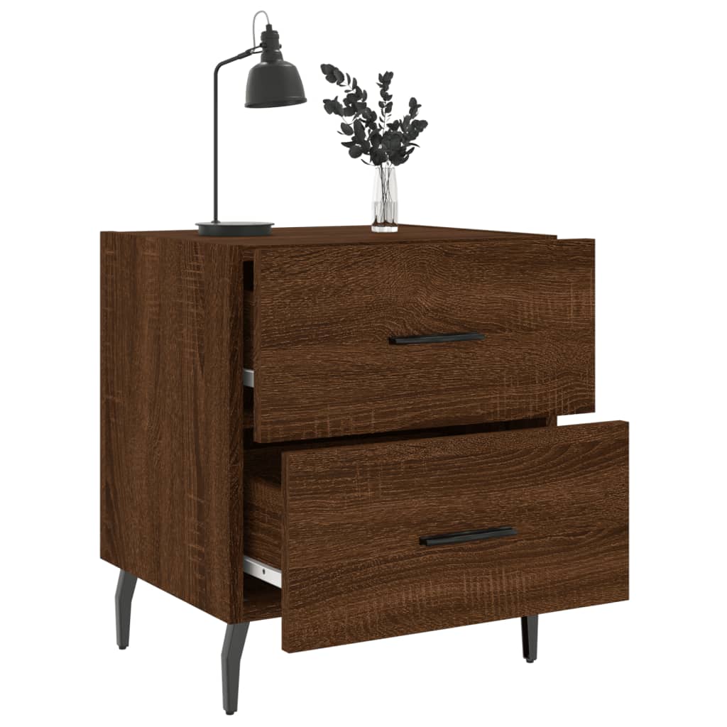 Tables de chevet 2pcs. Aspect chêne brun 40x35x47,5cm matériau bois