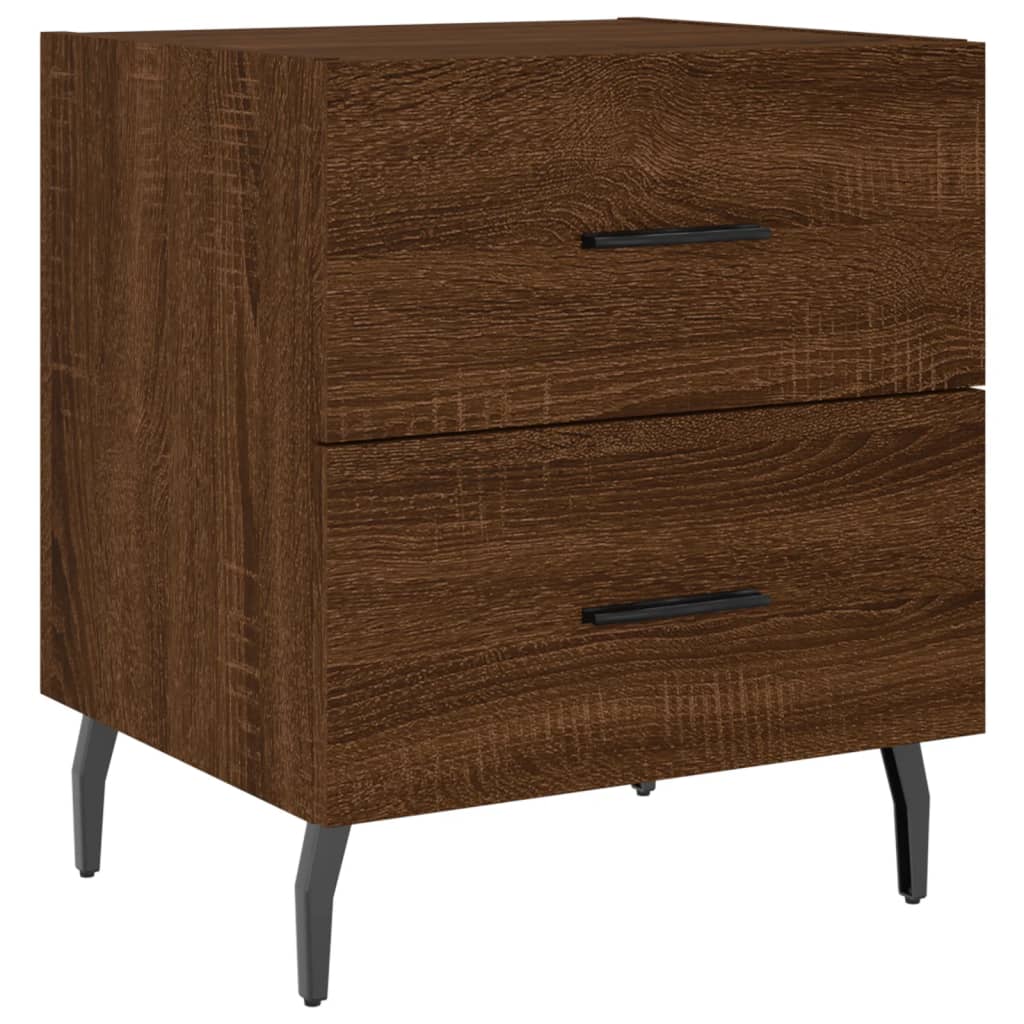 Tables de chevet 2pcs. Aspect chêne brun 40x35x47,5cm matériau bois