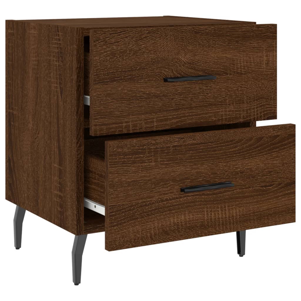 Tables de chevet 2pcs. Aspect chêne brun 40x35x47,5cm matériau bois