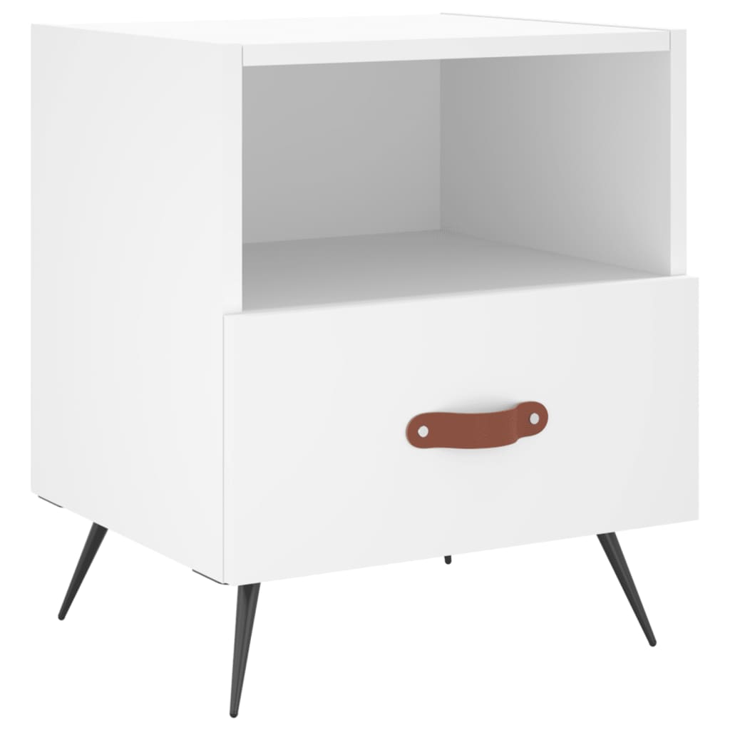 Bedside tables 2 pcs. White 40x35x47.5 cm wood material