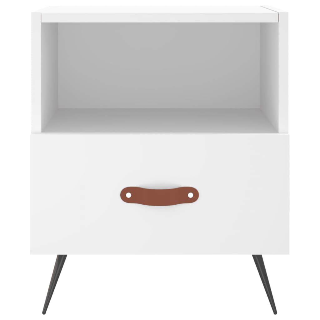 Bedside tables 2 pcs. White 40x35x47.5 cm wood material
