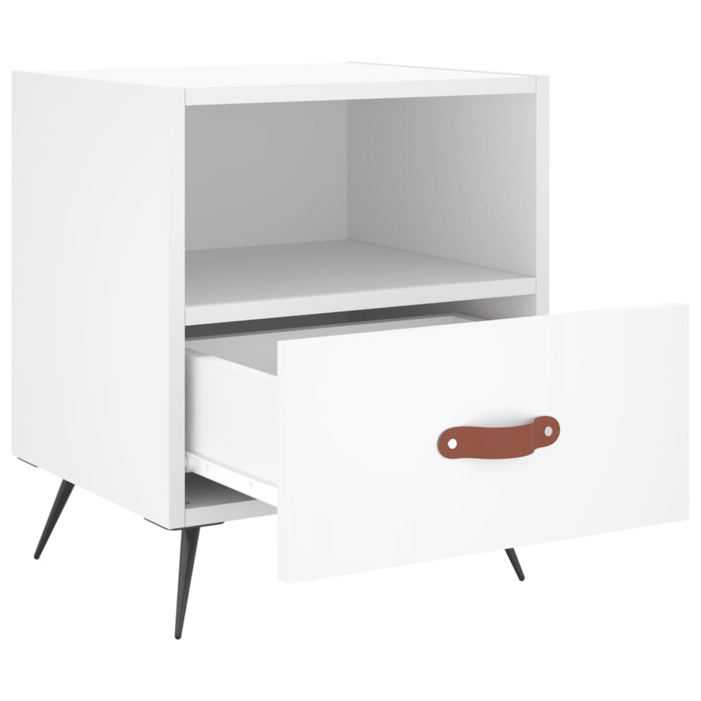 Bedside tables 2 pcs. White 40x35x47.5 cm wood material
