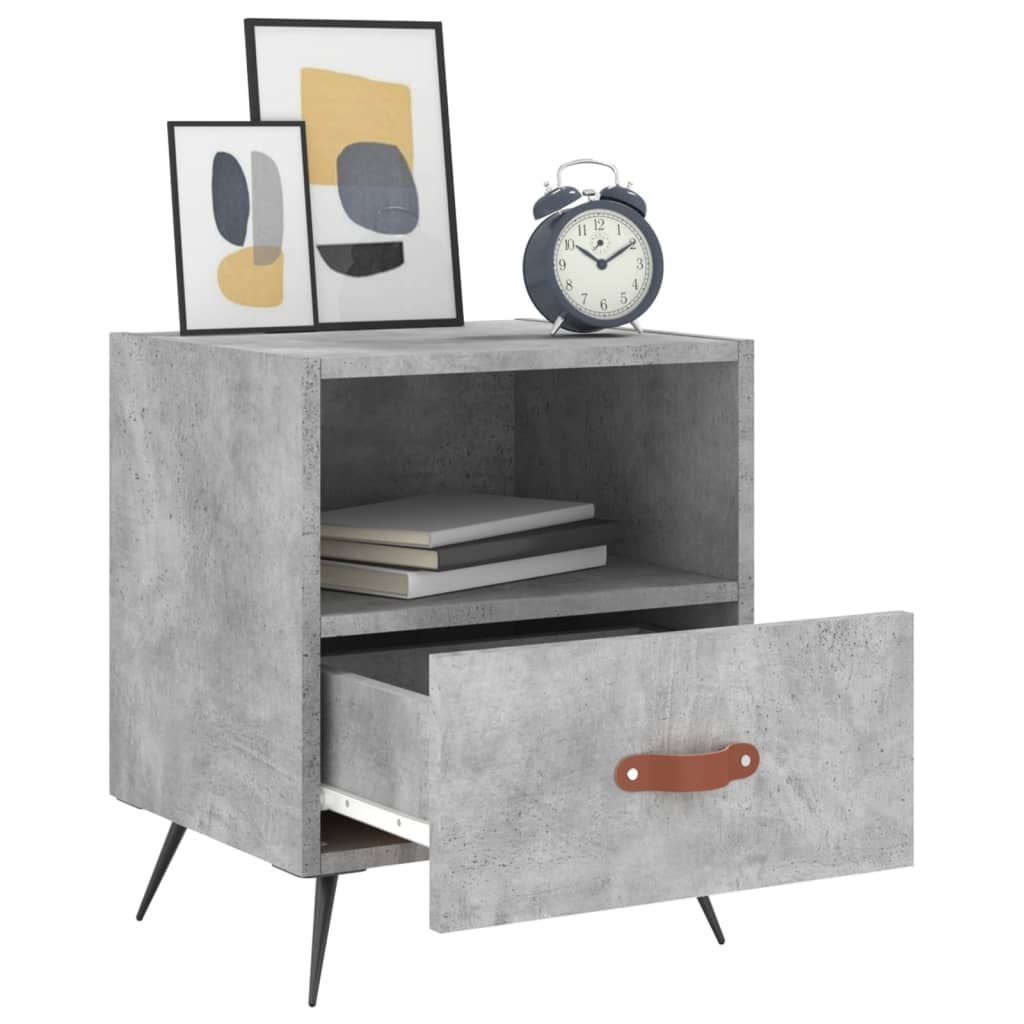 Bedside tables 2 pcs. Concrete grey 40x35x47.5 cm wood material