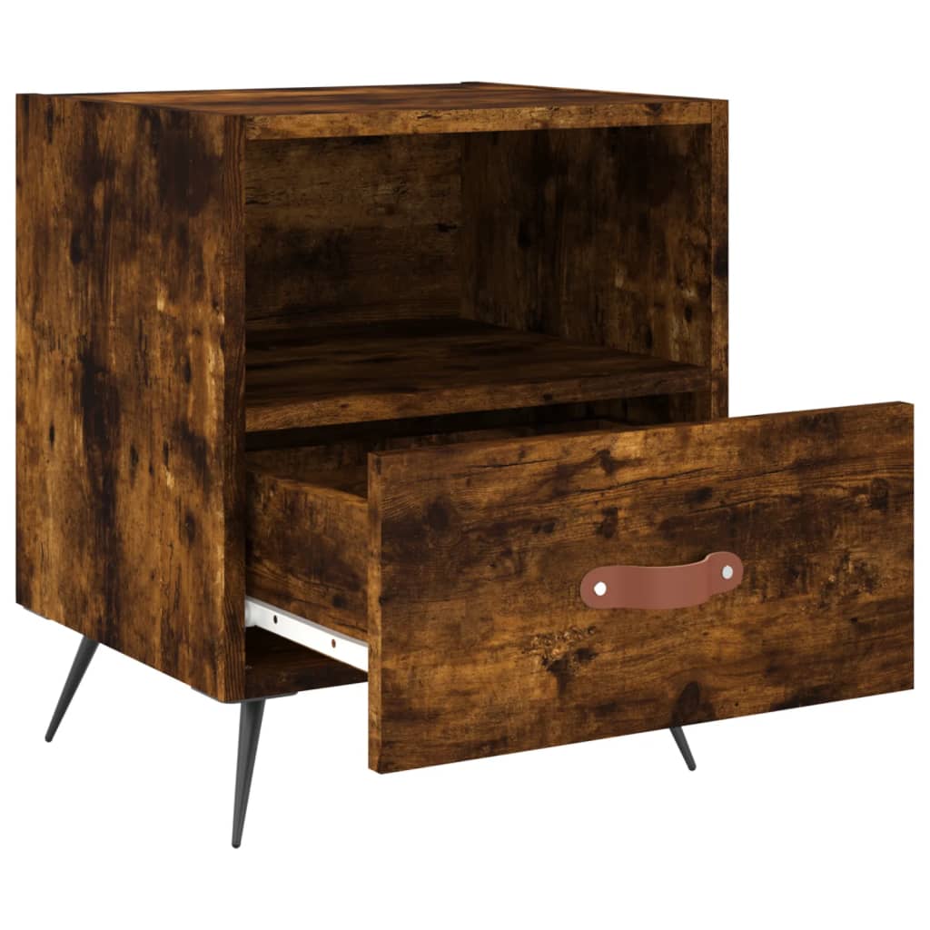 Bedside table smoked oak 40x35x47.5 cm wood material