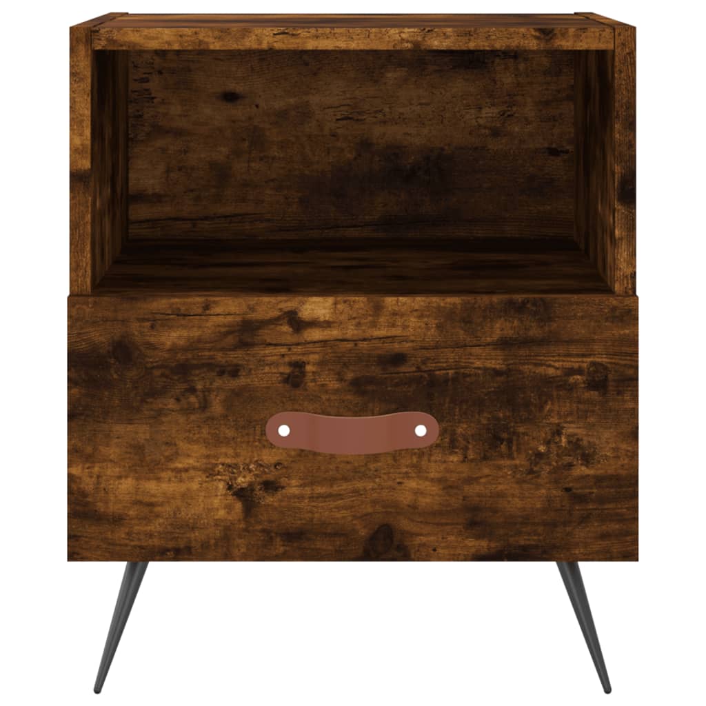 Bedside table smoked oak 40x35x47.5 cm wood material
