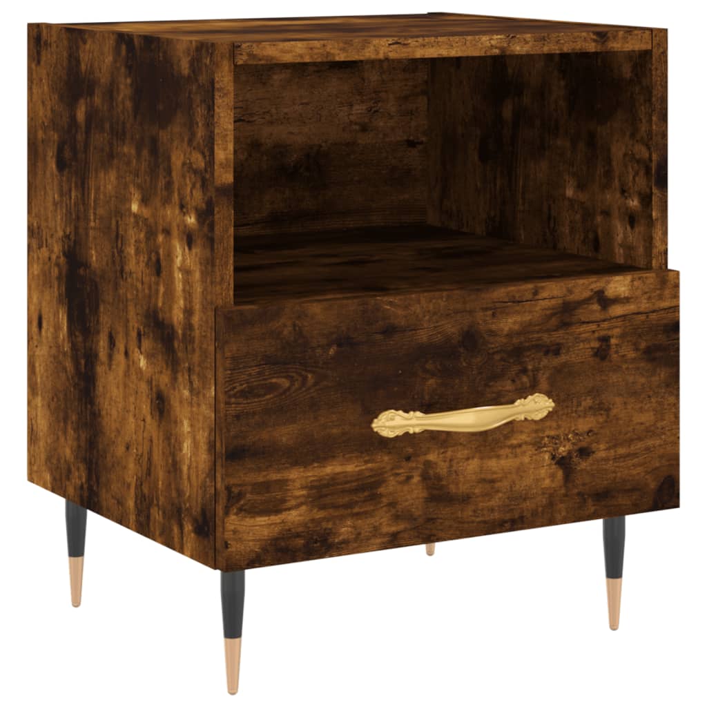 Bedside table smoked oak 40x35x47.5 cm wood material