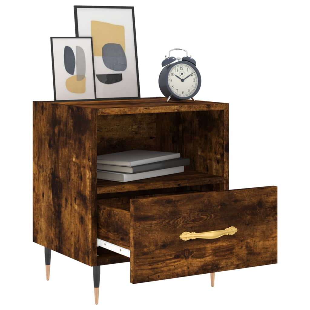 Bedside table smoked oak 40x35x47.5 cm wood material