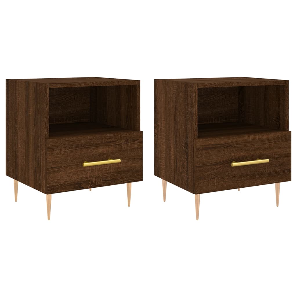 Nachttische 2Stk. Braun Eichen-Optik 40x35x47,5cm Holzwerkstoff
