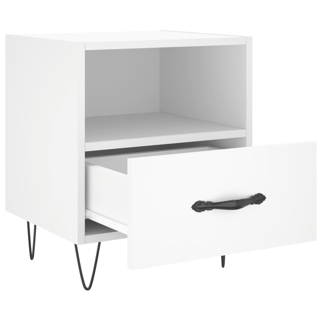 Bedside tables 2 pcs. White 40x35x47.5 cm wood material