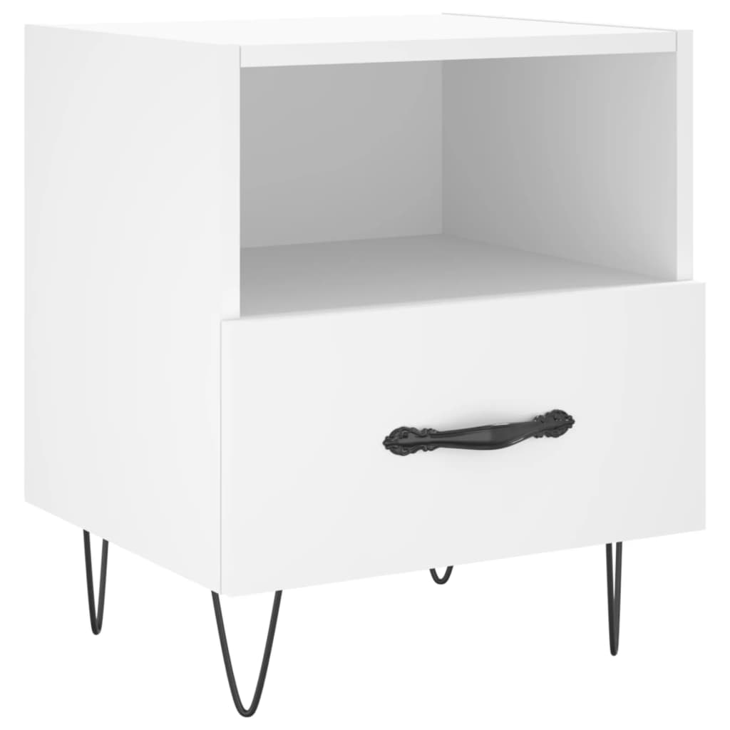 Bedside tables 2 pcs. White 40x35x47.5 cm wood material