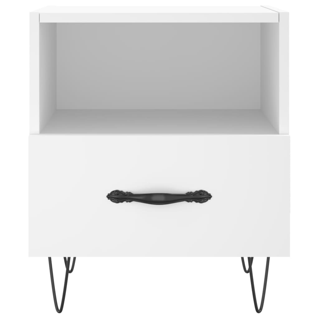 Bedside tables 2 pcs. White 40x35x47.5 cm wood material