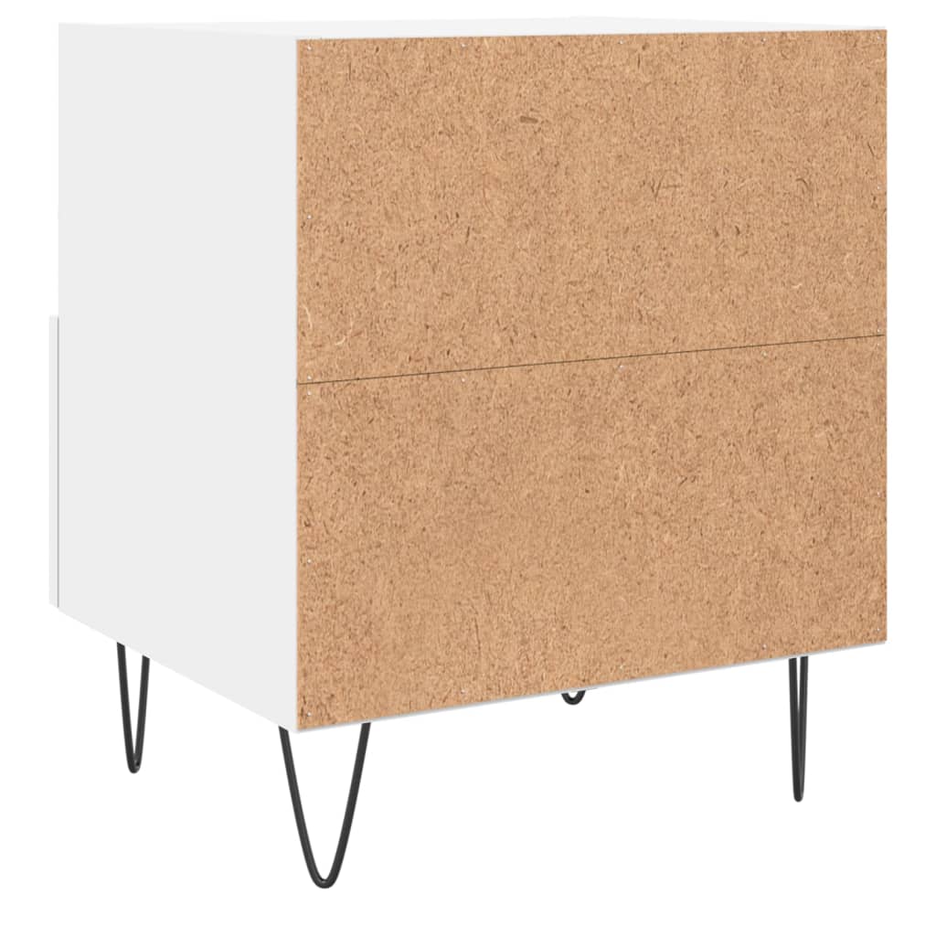 Bedside tables 2 pcs. White 40x35x47.5 cm wood material