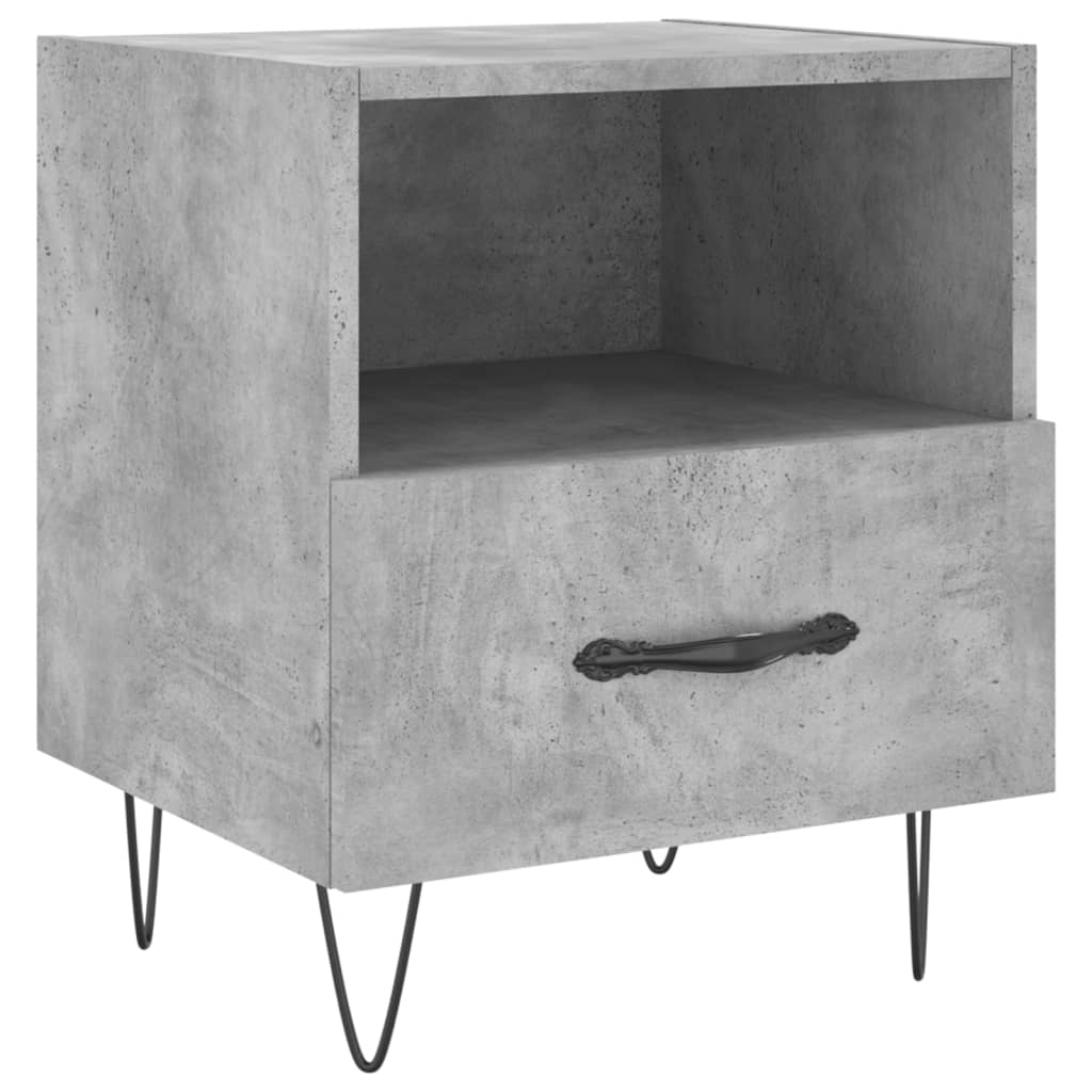 Table de chevet gris béton 40x35x47,5 cm en bois