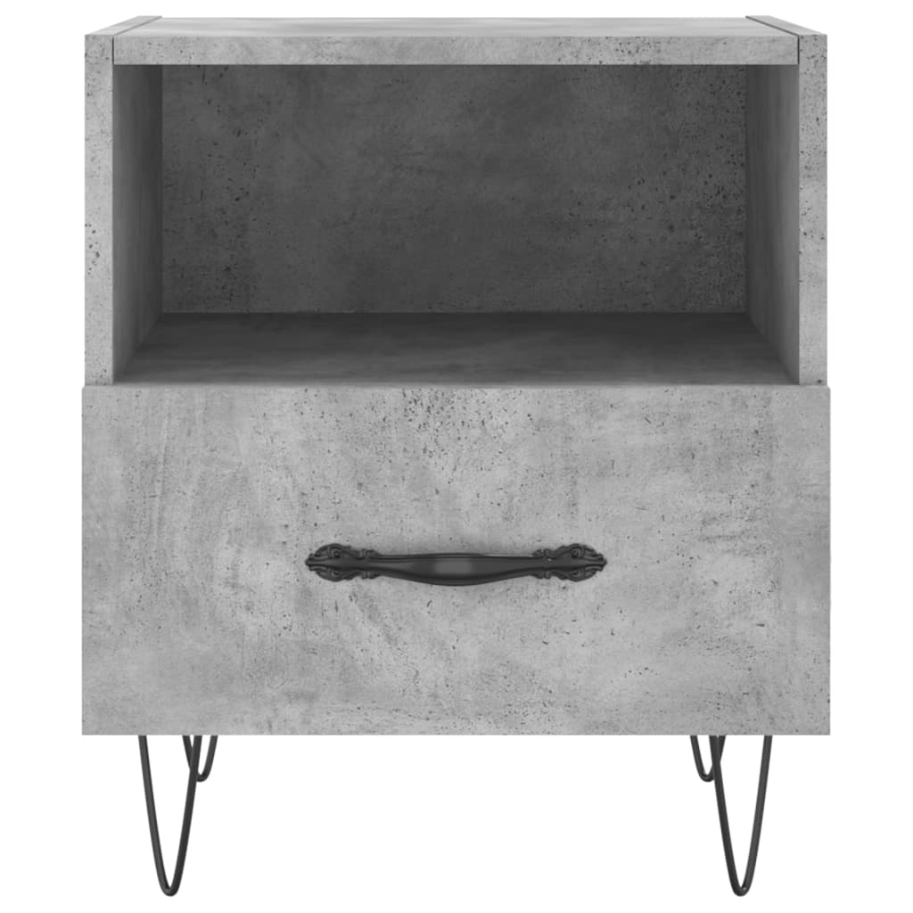 Table de chevet gris béton 40x35x47,5 cm en bois