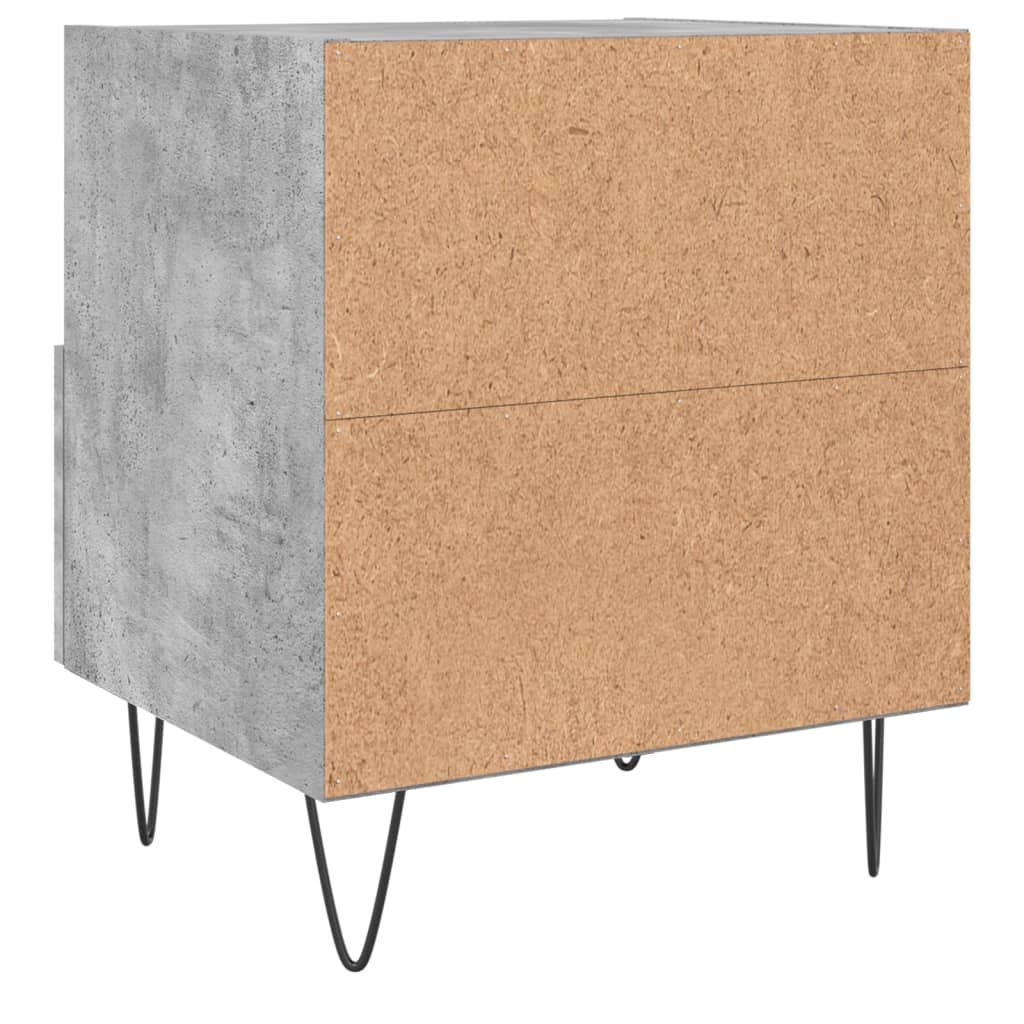 Table de chevet gris béton 40x35x47,5 cm en bois