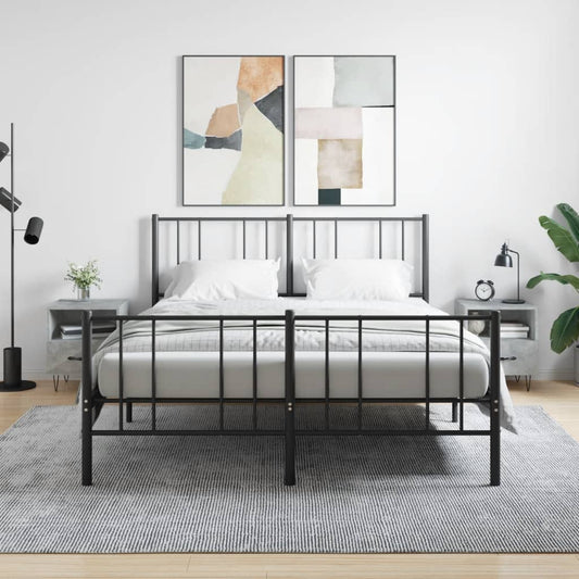 Bedside tables 2 pcs. Concrete grey 40x35x47.5 cm wood material