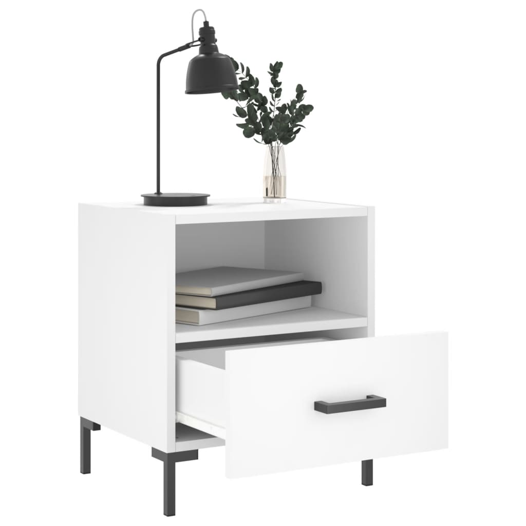 Bedside tables 2 pcs. White 40x35x47.5 cm wood material