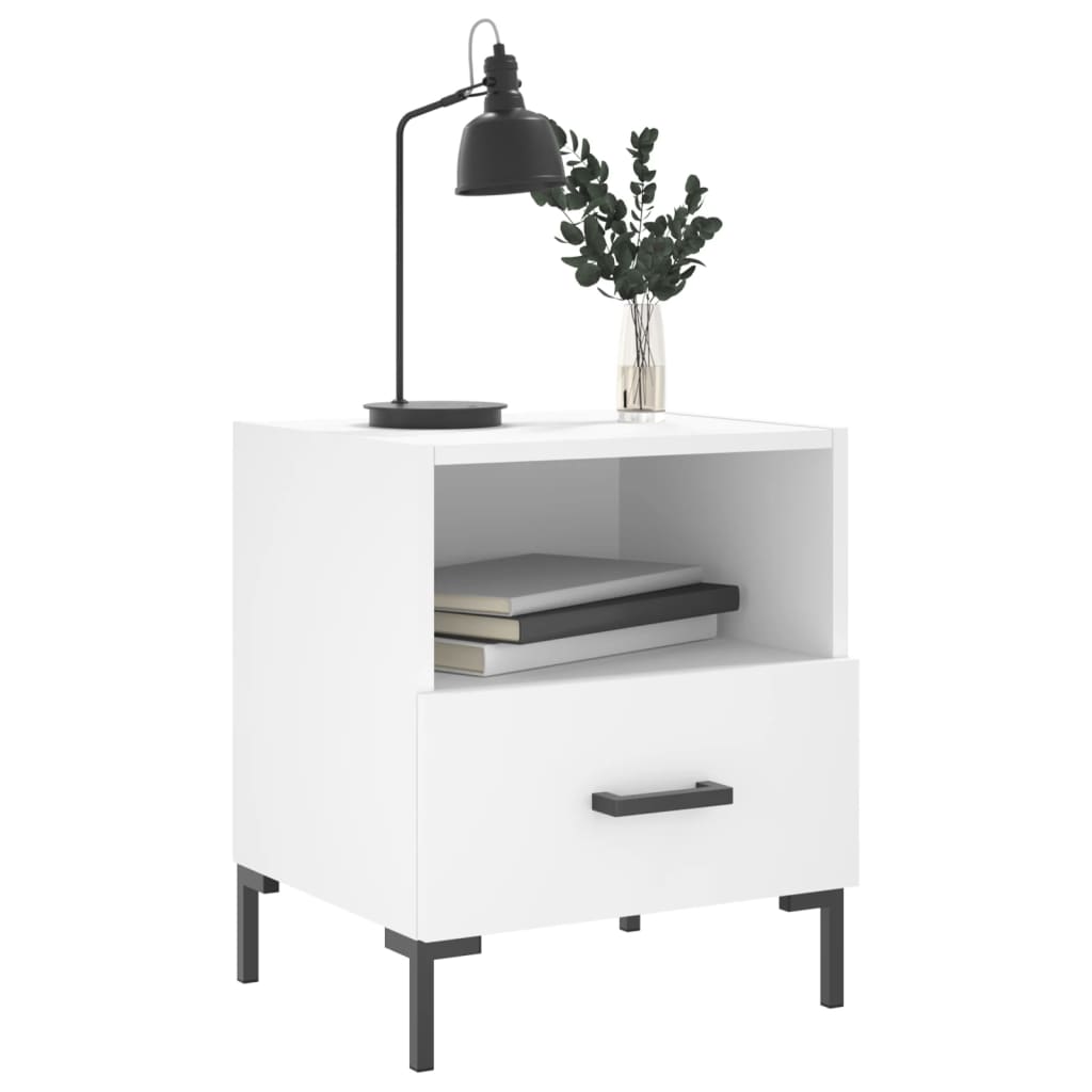 Bedside tables 2 pcs. White 40x35x47.5 cm wood material