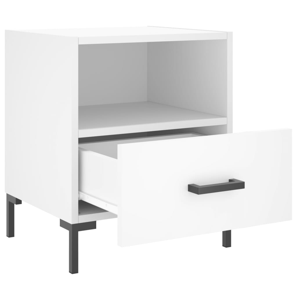 Bedside tables 2 pcs. White 40x35x47.5 cm wood material