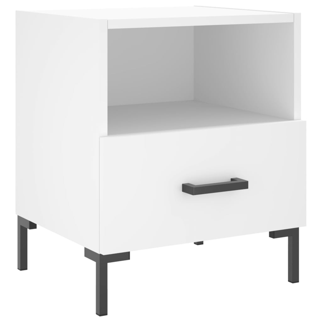 Bedside tables 2 pcs. White 40x35x47.5 cm wood material