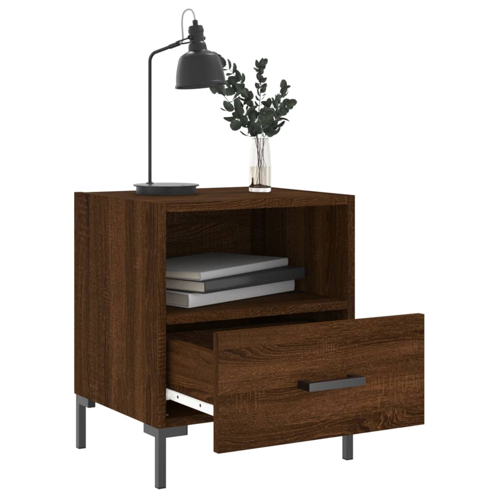Tables de chevet 2pcs. Aspect chêne brun 40x35x47,5cm matériau bois