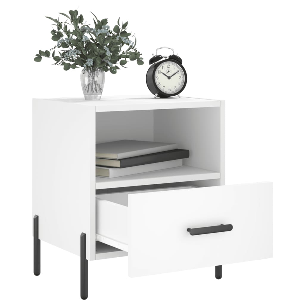 Bedside tables 2 pcs. White 40x35x47.5 cm wood material